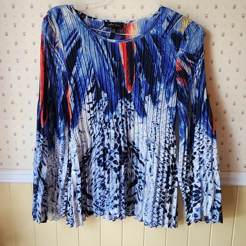 Vince Camuto Vibrant Blue and Red Women's Blouse